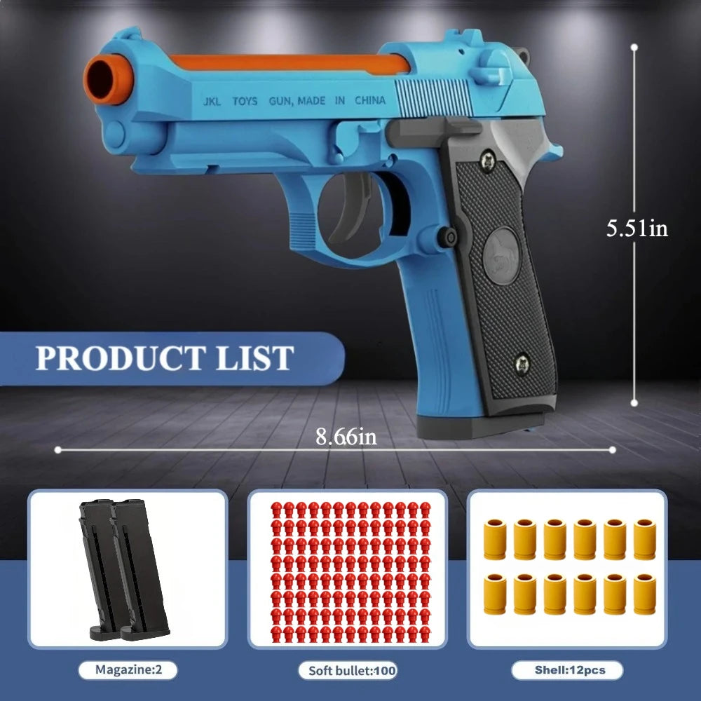 P320 Shell Throwing Continuous Firing Blowback Soft Bullet Toy Gun Outdoor Sport Shooting Game Christmas Gift for Children