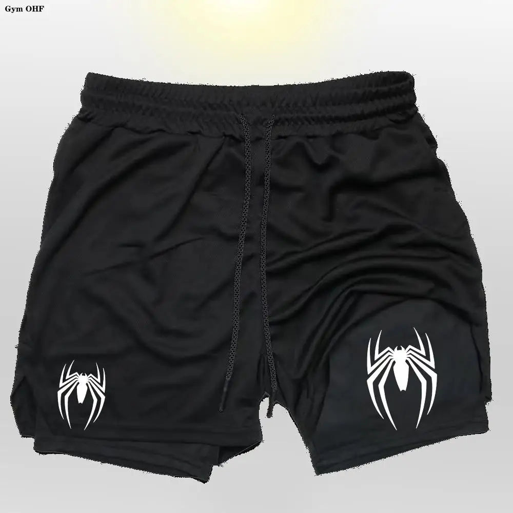 Sport Shorts Men 2099 Spider Sportswear Double-Deck Running Shorts 2 In 1 Beach Bottoms Summer Gym Fitness Training Short Pants CB DROPSHIPPING