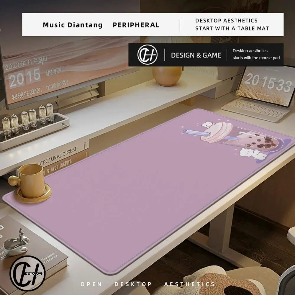 Cute Milktea Large Mouse Pad Kawaii Computer Mousepads Gaming Mousepad Keyboard Mat Gamer Mouse Pads Desk Mats 100x50cm CB DROPSHIPPING