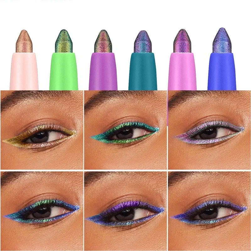 Pearlescent Aurora Purple Eyeliner Pen Chameleon Metallic Eye Liner Shiny Eyeshadow Lying Silkworm Green Blue Makeup Pigment CB DROPSHIPPING