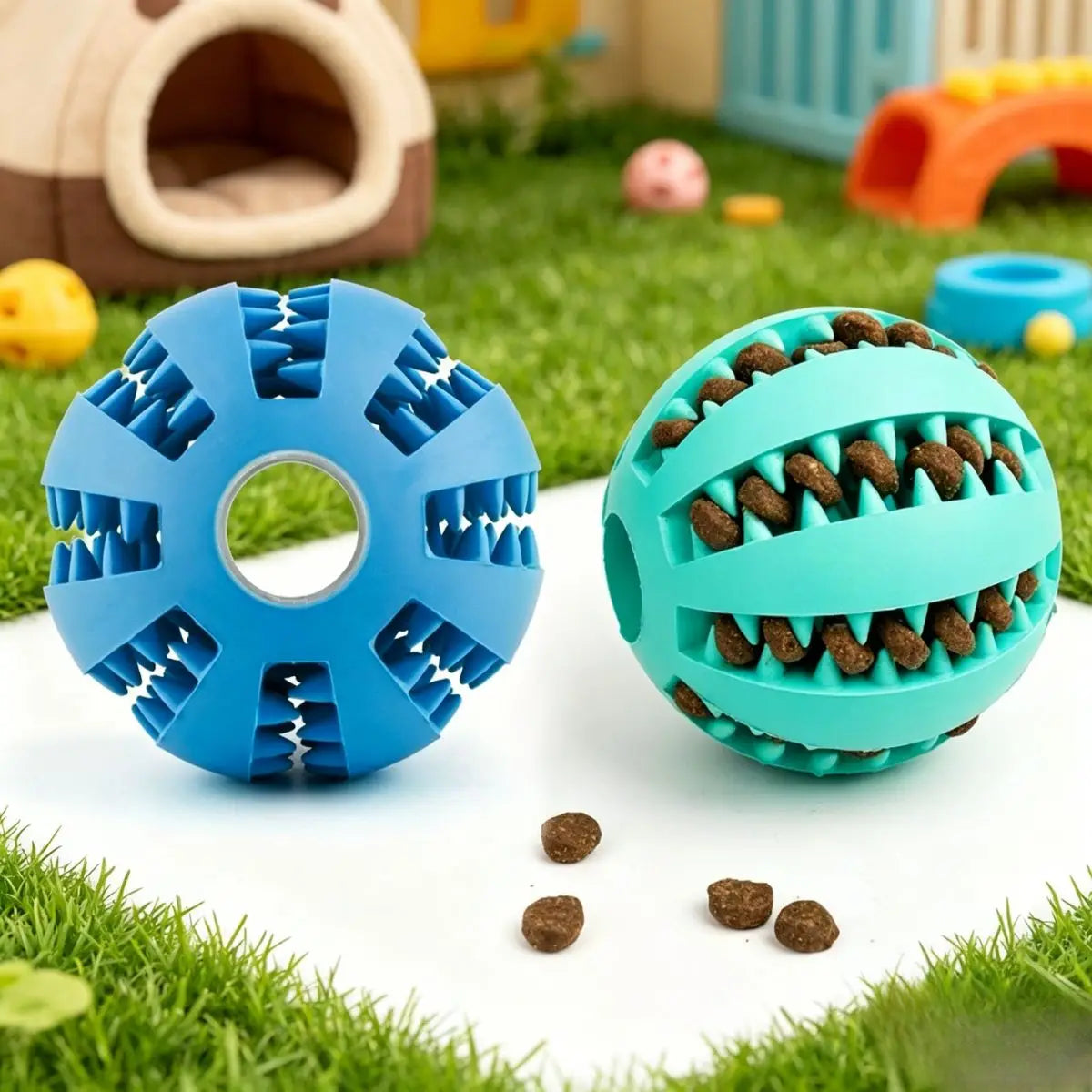 Dog Toy Ball Bite Resistant Teething Toys Balls for Small/Medium/Large Dog and Puppy Cat Dog Pet Food Treat Feeder Chew Tooth CB DROPSHIPPING