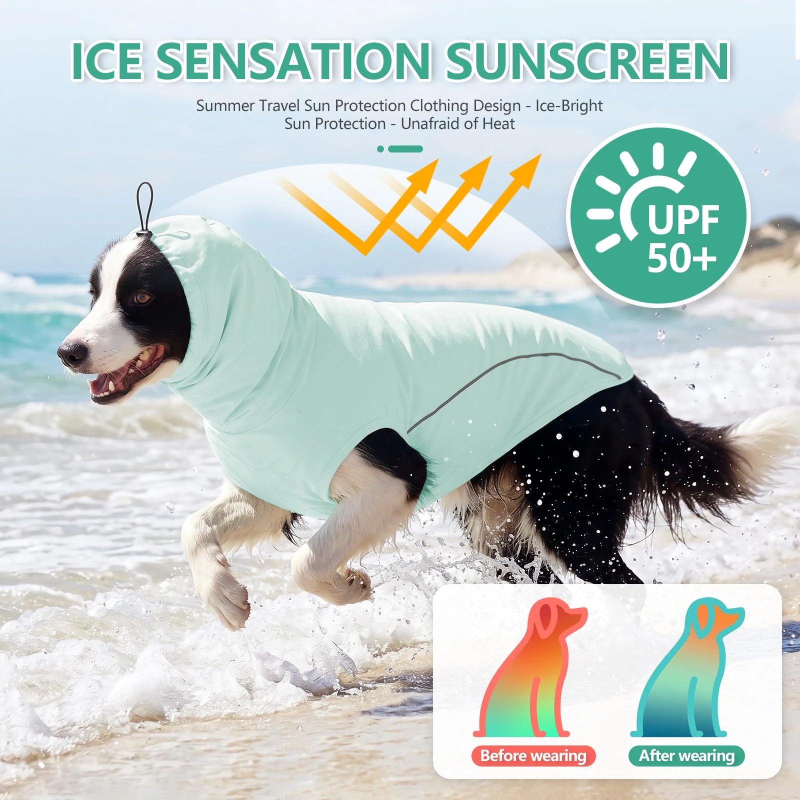 Dog Shirt,Cooling Vest Lightweight Breathable,Dog T-Shirts All-Season UV Protection Pet Clothes Quick Dry Soft Stretchy Shirt