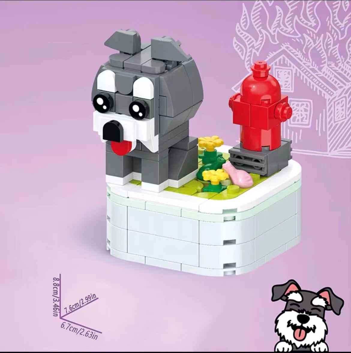 Pet Dog Series Potted Poodle Cute Dog Chihuahua Decoration Shepherd Dog Block Flower Puzzle Toy, Giftuzzle Toy, Gift for Friends CB DROPSHIPPING