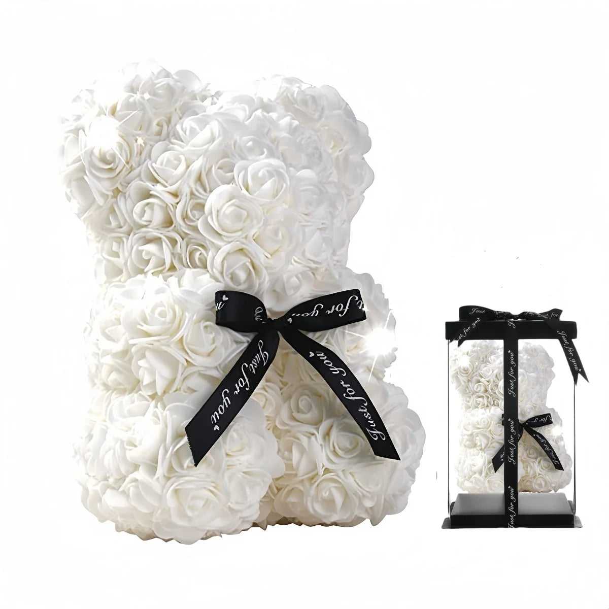 Fashion Artificial Rose Bear Gifts PE Eternal Rose Bear for Mom Mother's Day Birthday Valentine's Day Wedding Party Decoration