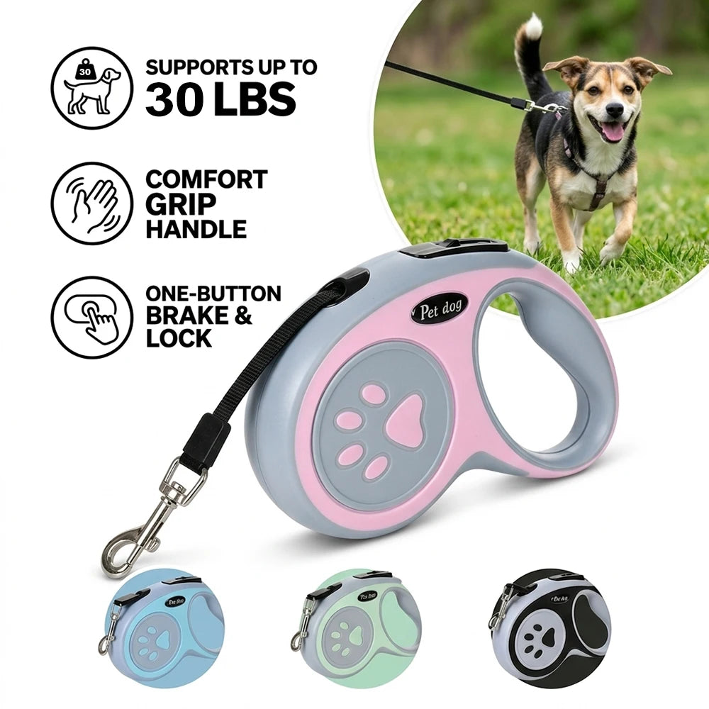 Retractable Dog Leash 3M/5M Pet Walking Lead One-Button Lock Non-Slip Handle for Small Dogs Cats Training Hiking Puppy Supplies CB DROPSHIPPING