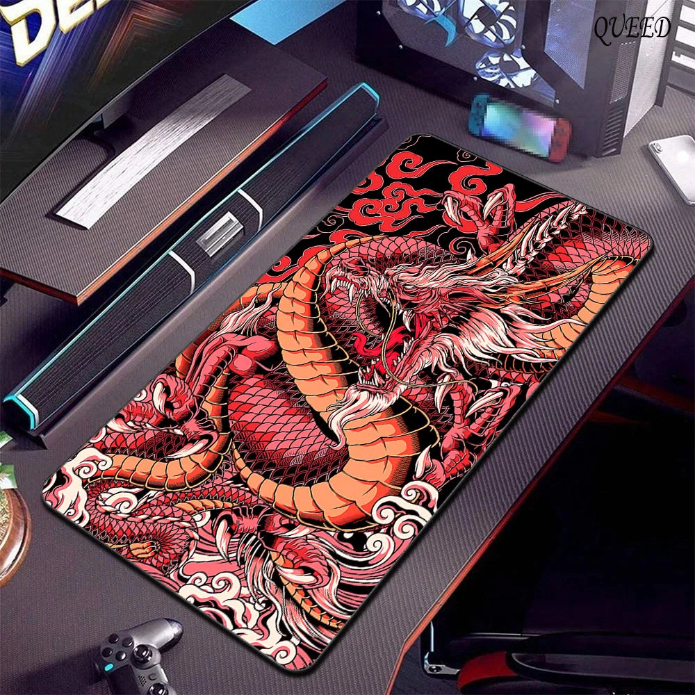 Black and White Dragon Large Mouse Mat Gaming Mousepad Big Rubber Base Mouse Pad Purple Deskpad Eyboard Mats Mousepads 400x900 CB DROPSHIPPING