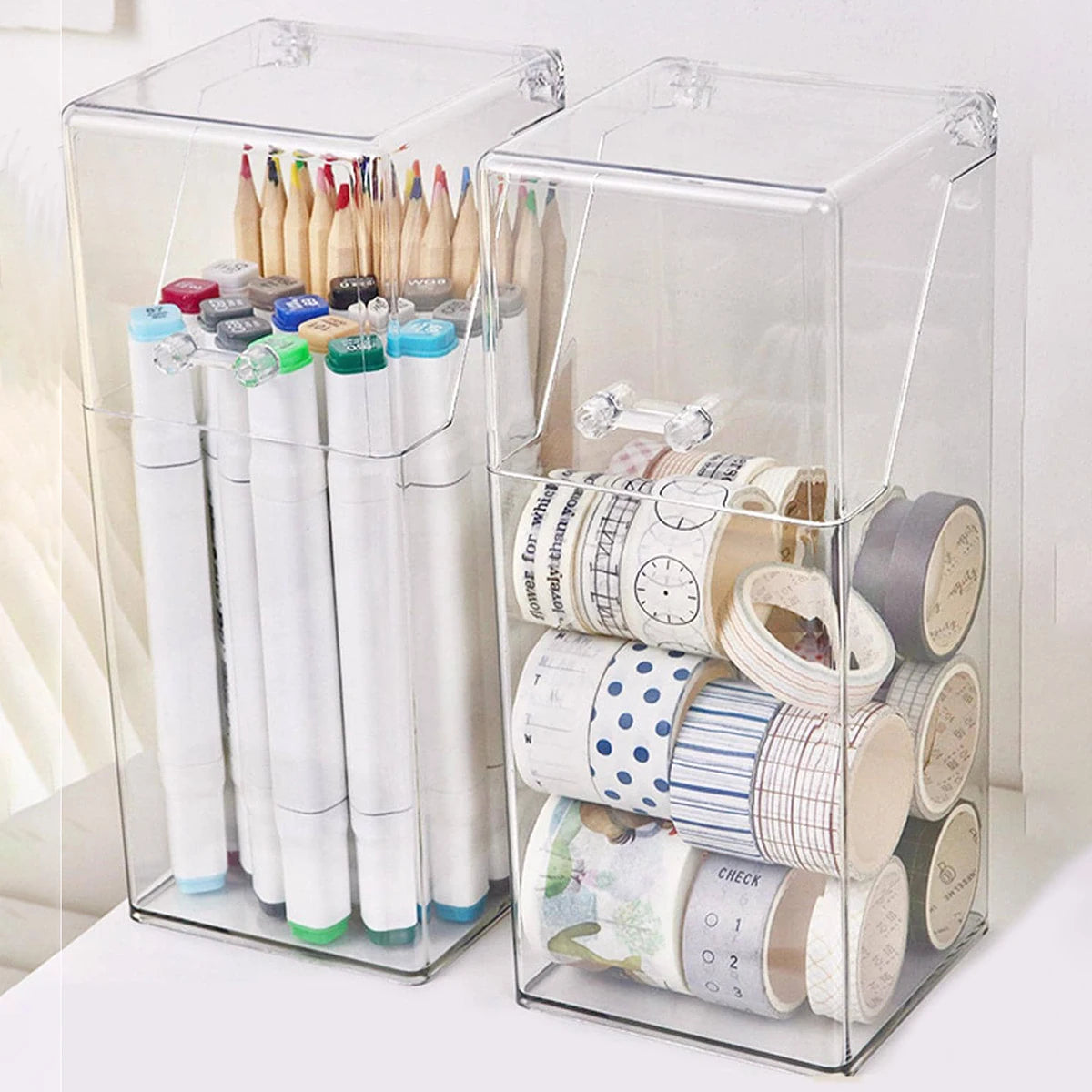 1pc makeup brush storage box, simple and transparent multifunctional makeup brush storage rack, simple, durable and practical CB DROPSHIPPING