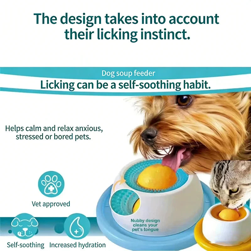 Interactive Pet Hide Food Toy Fun Licking Slow Feeder Bowl Anti Slip Ball Shaped Bone Broth Lick Bowl Anxiety Relief Training CB DROPSHIPPING