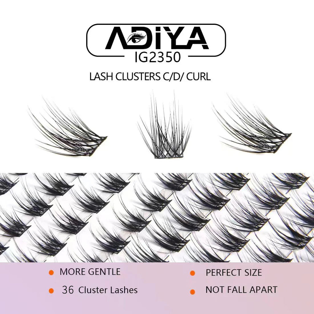 36Pcs C/D/dd 10-15mm DIY Eyelash Extension Segmented Cluster Easy Makeup Big Eye Secret Super Natural Lash Glitter Premade Lash