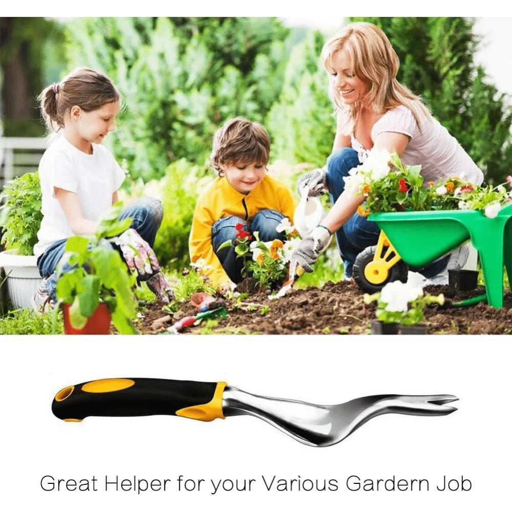 Garden weeding tools, including dandelion diggers and weeders, are ideal for maintaining your lawn and garden (yellow)