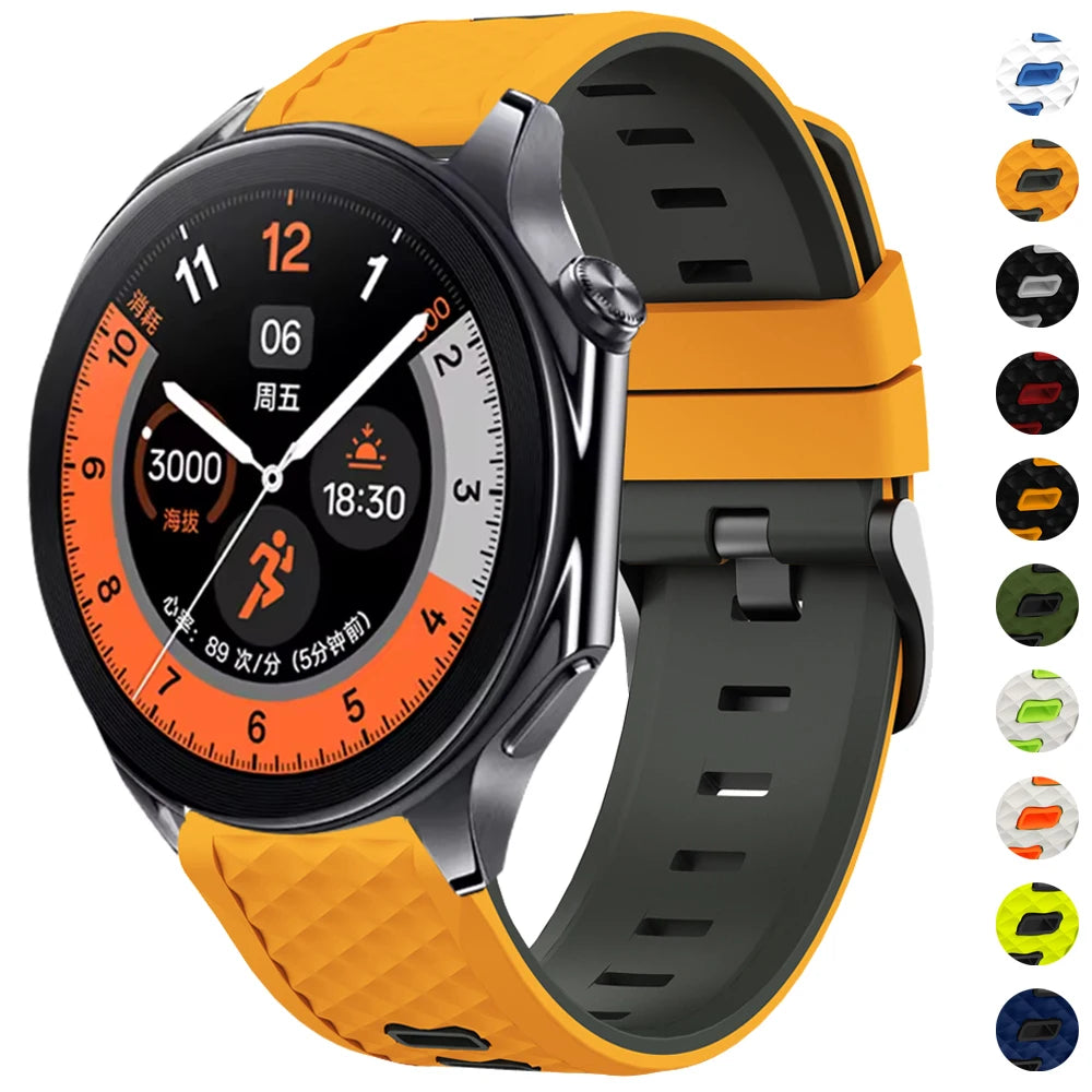 22mm Sport Slicone Strap For OnePlus Watch 3 2 2R 46mm Soft Bracelet For OPPO Watch X X2 4 Pro/Mi Watch 2 Pro S4 S3 S1 Watchband CB DROPSHIPPING