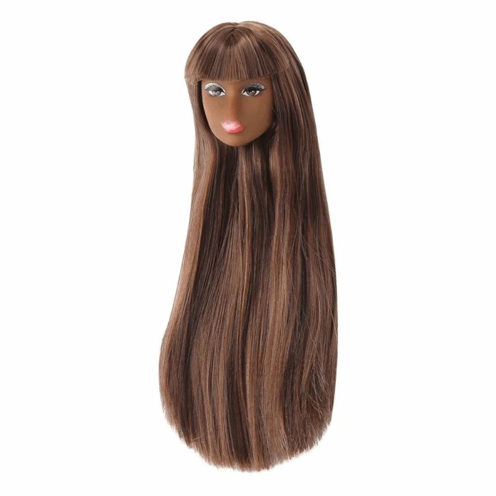 European Face Doll Head Long Hair White Normal Tan Skin Practice Makeup Head Fashion Doll Head for 11.5 Inch BJD Doll Body