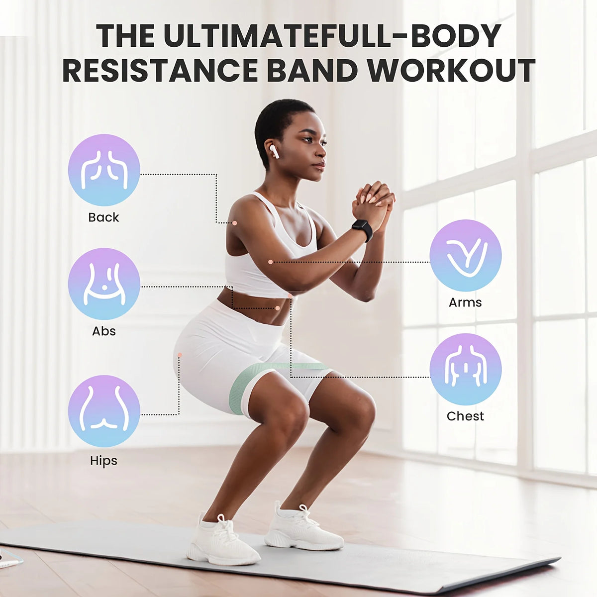 Fitness Resistance Bands with Weights, Suitable for Core Strength, Pilates, Yoga, and Full-Body Workouts, Portable Fitness Kit, the Best Choice for Yoga Studios and Gym Workouts CB DROPSHIPPING