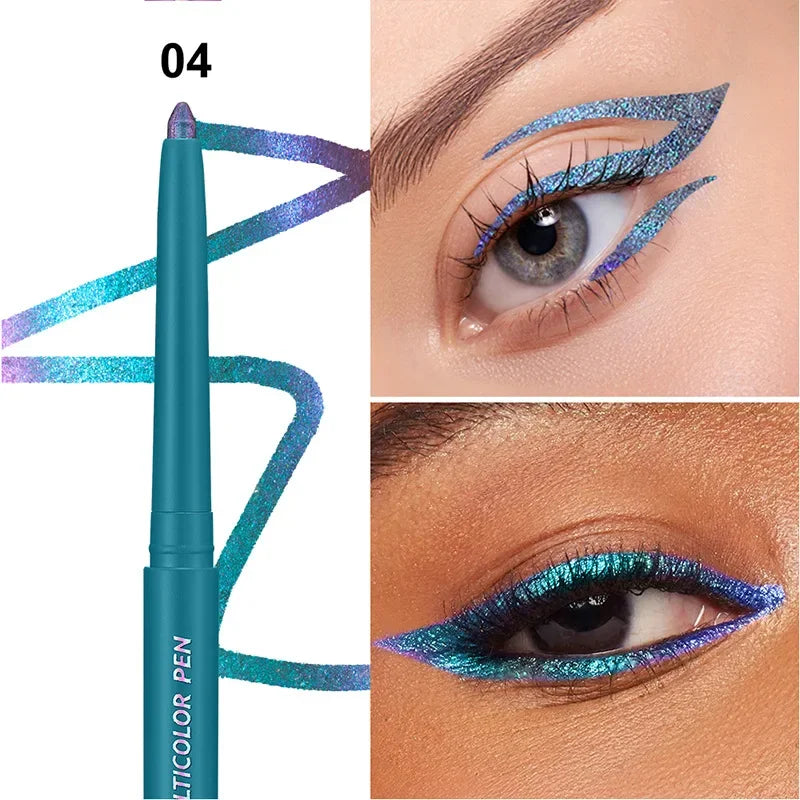Pearlescent Aurora Purple Eyeliner Pen Chameleon Metallic Eye Liner Shiny Eyeshadow Lying Silkworm Green Blue Makeup Pigment CB DROPSHIPPING