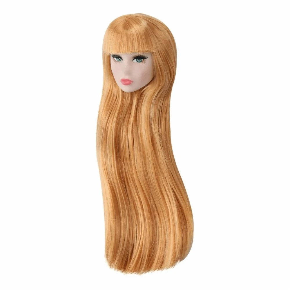 European Face Doll Head Long Hair White Normal Tan Skin Practice Makeup Head Fashion Doll Head for 11.5 Inch BJD Doll Body