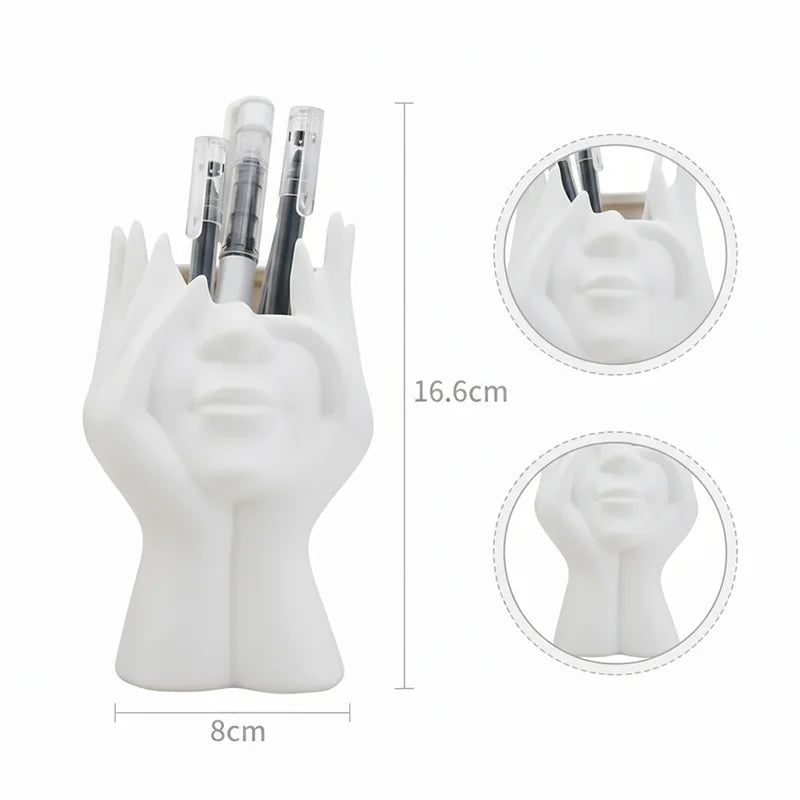 Classical Plastic Face Vase Storage Holders Creative Body Art Styling Office Organizers Multifunctional Makeup Brush Holder CB DROPSHIPPING
