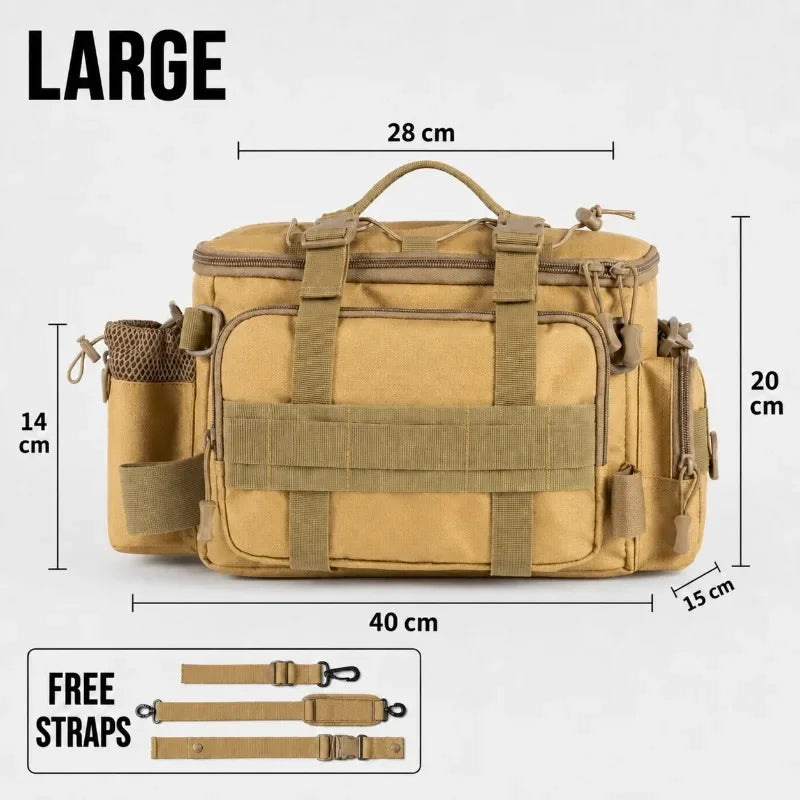 Fishing Tackle Shoulder Bag Storage Bag Waterproof Portable Large Capacity with Fish Rod Holder Outdoor Sport Accessories Gear CB DROPSHIPPING
