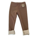 Plush Pants for Kids 1-8 Years Soft Warm Solid Color with Animal Cartoons Stretchy Comfy Winter Trousers for Boys and Girls