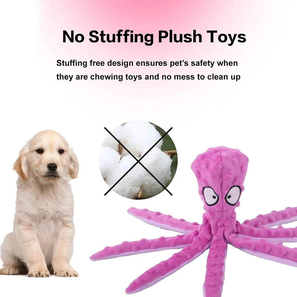 Dog Vocal Toys Octopus Non-stuffed Soft Plush Toy Puppy Educational Teething Chew Toys Pet Supplies for Small Medium Dogs CB DROPSHIPPING