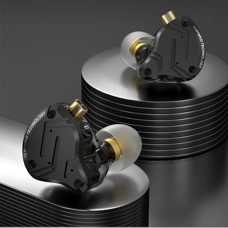 KZ ZS10 PRO X HIFI Headset Hybrid In-ear Earphone Sport Noise Cancelling Earbuds Silver Plated Cable Comfortable to wear