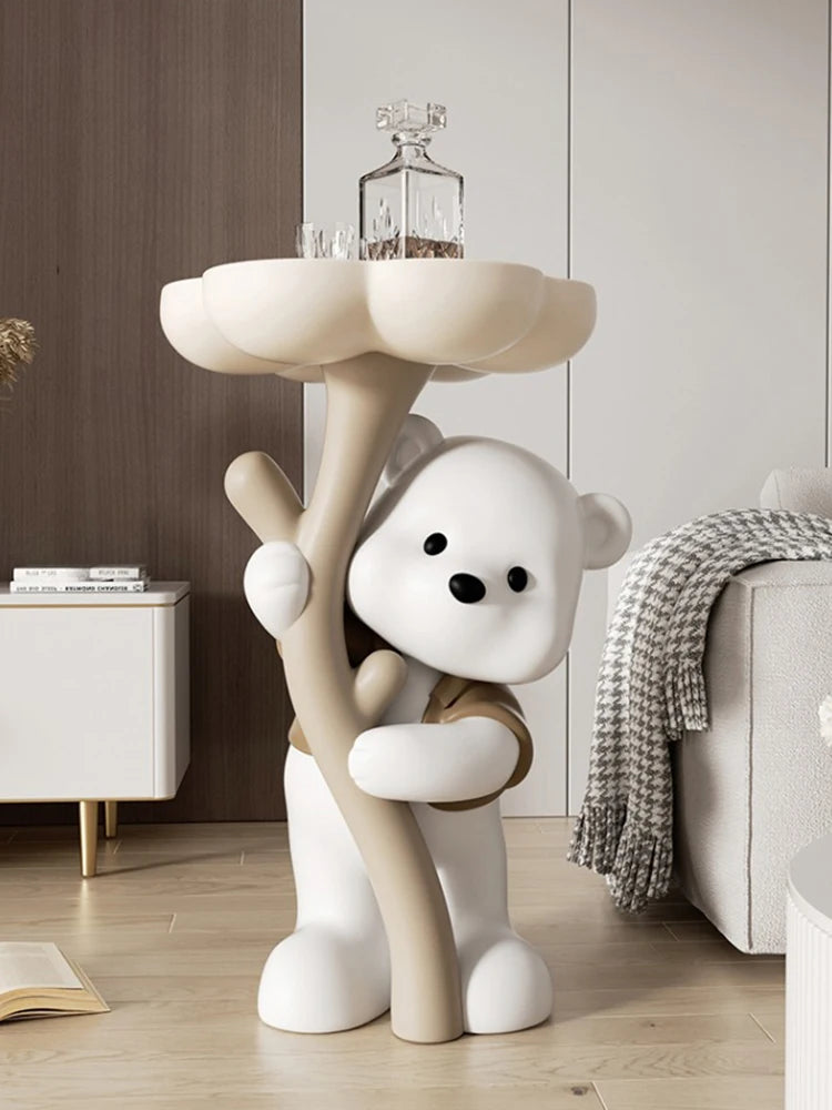Cute Flower Bear Sculpture For Home Decor,Statue,Living Room,TV Cabinet,Sofa Side,Tea Table,Floor Decoration,Customized,62cm