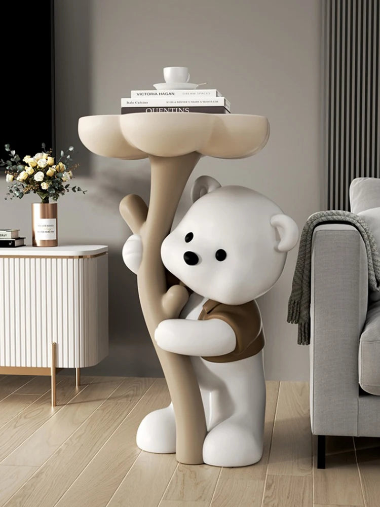 Cute Flower Bear Sculpture For Home Decor,Statue,Living Room,TV Cabinet,Sofa Side,Tea Table,Floor Decoration,Customized,62cm