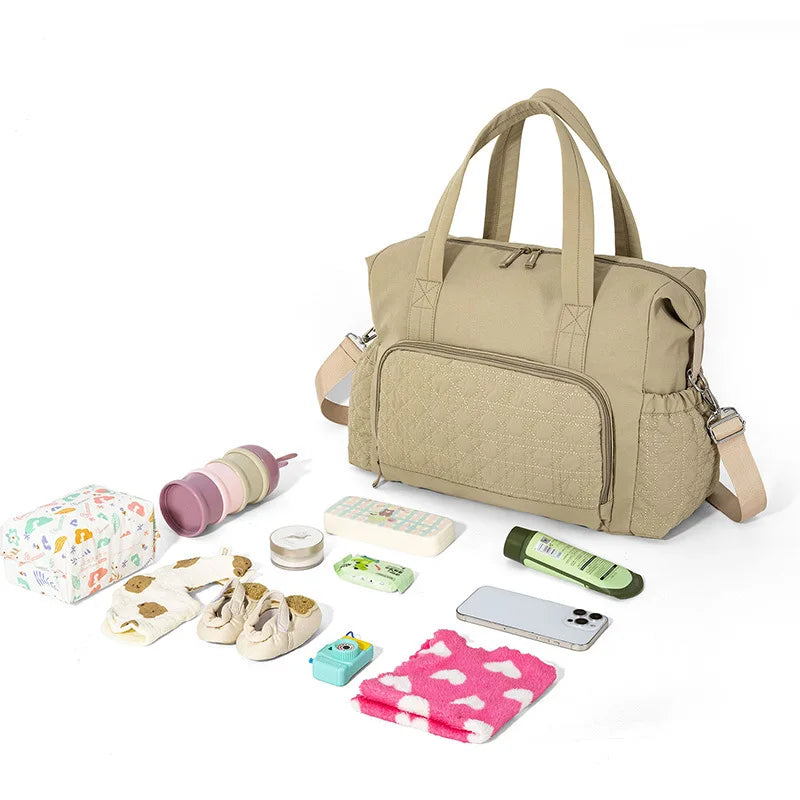 Personalized Large Capacity Mommy Bag for Women Tote Baby Diaper Nappy Bags Custom Baby Name Shoulder Solid Color Maternity Bags CB DROPSHIPPING