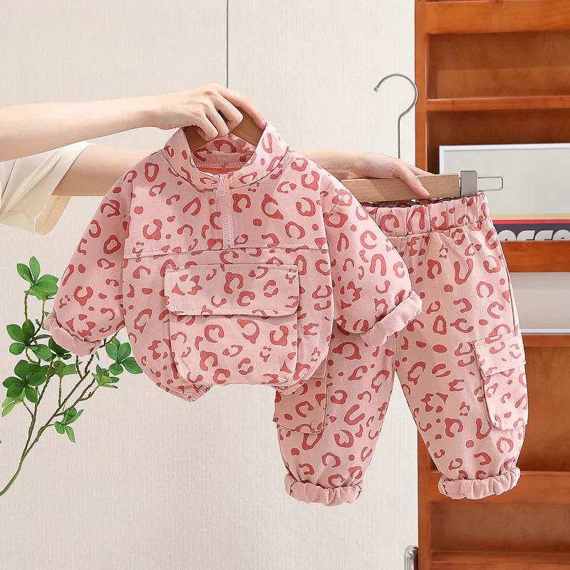 Fashion Autumn Children Suits Baby Boys Girls Clothes stamp Cotton T-Shirt Pants 2Pcs/sets Spring Toddler Clothing Sport Suits CB DROPSHIPPING