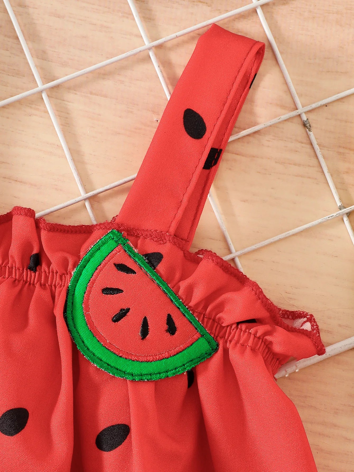 Baby Girl Watermelon Three-Piece Set: Suspender Dress, Shorts, Headband, Summer Cute Fruit-Themed Outfit CB DROPSHIPPING