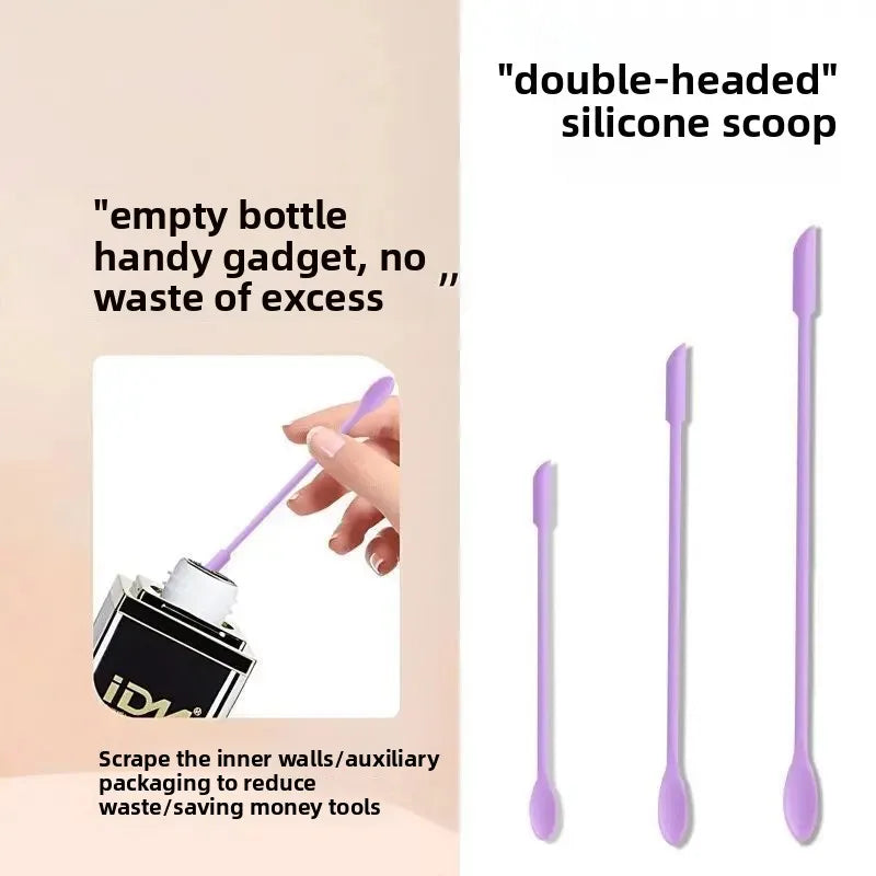 1/3pcs Double-Head Silicone Scraper Spoon Set Makeup Brushes Cosmetics Tools Beauty Accessories Reusable Silicone Scoop Scraper
