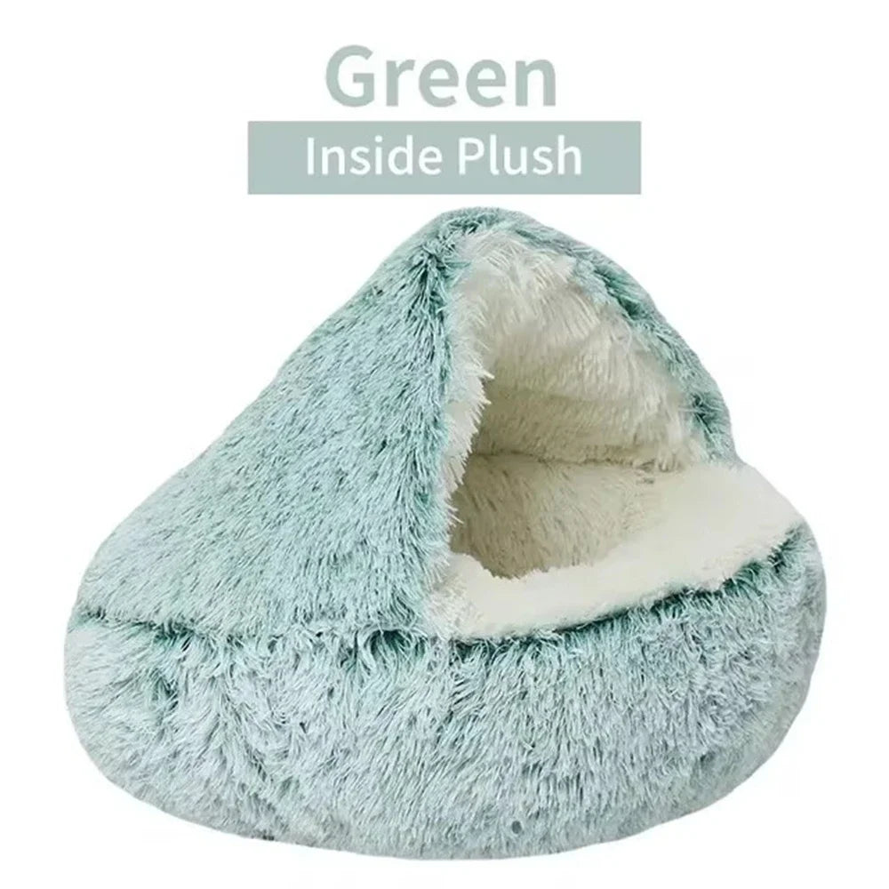 Winter Plush Pet Cat Bed Round Cat Cushion Cat House 2 In 1 Warm Cats Basket Pet Sleep Bag Kitten Nest Kennel for Small Dog Cats CB DROPSHIPPING