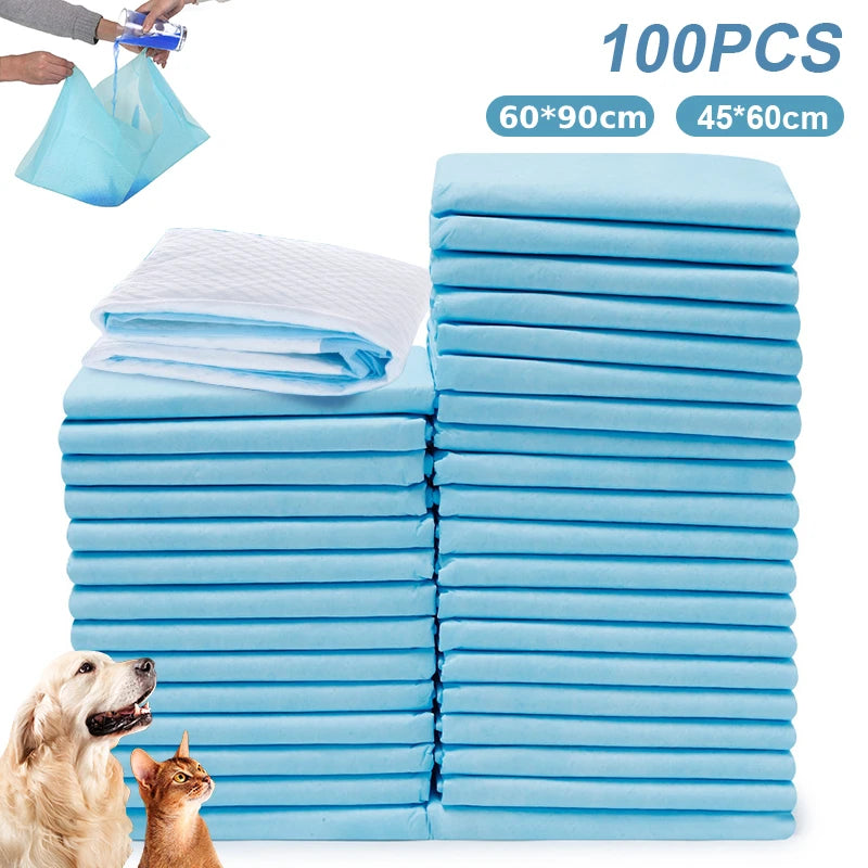 100pc Pet diapers 45*60cm/60*90cm Cats Dog Diapers Super Absorbent Pet Diaper Dog Pee Pad Quick dry Disposable Urine Nappy Mat CB DROPSHIPPING