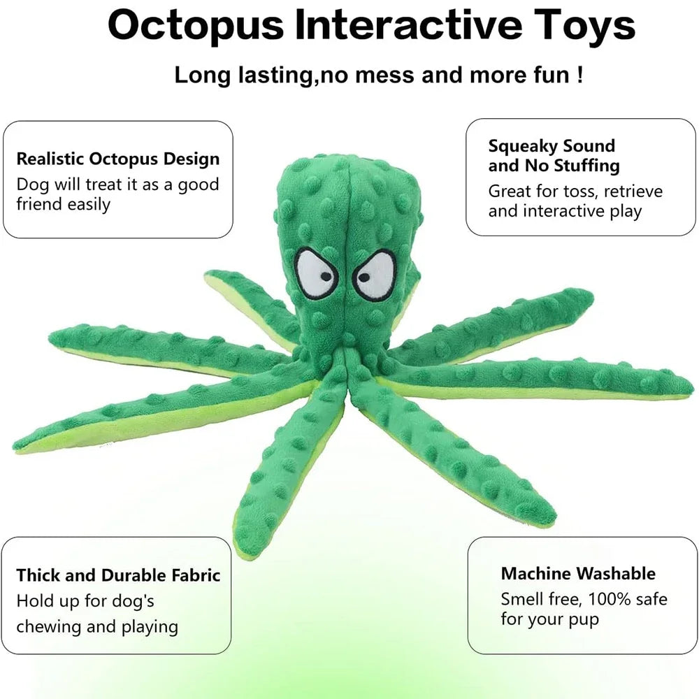 Dog Vocal Toys Octopus Non-stuffed Soft Plush Toy Puppy Educational Teething Chew Toys Pet Supplies for Small Medium Dogs CB DROPSHIPPING