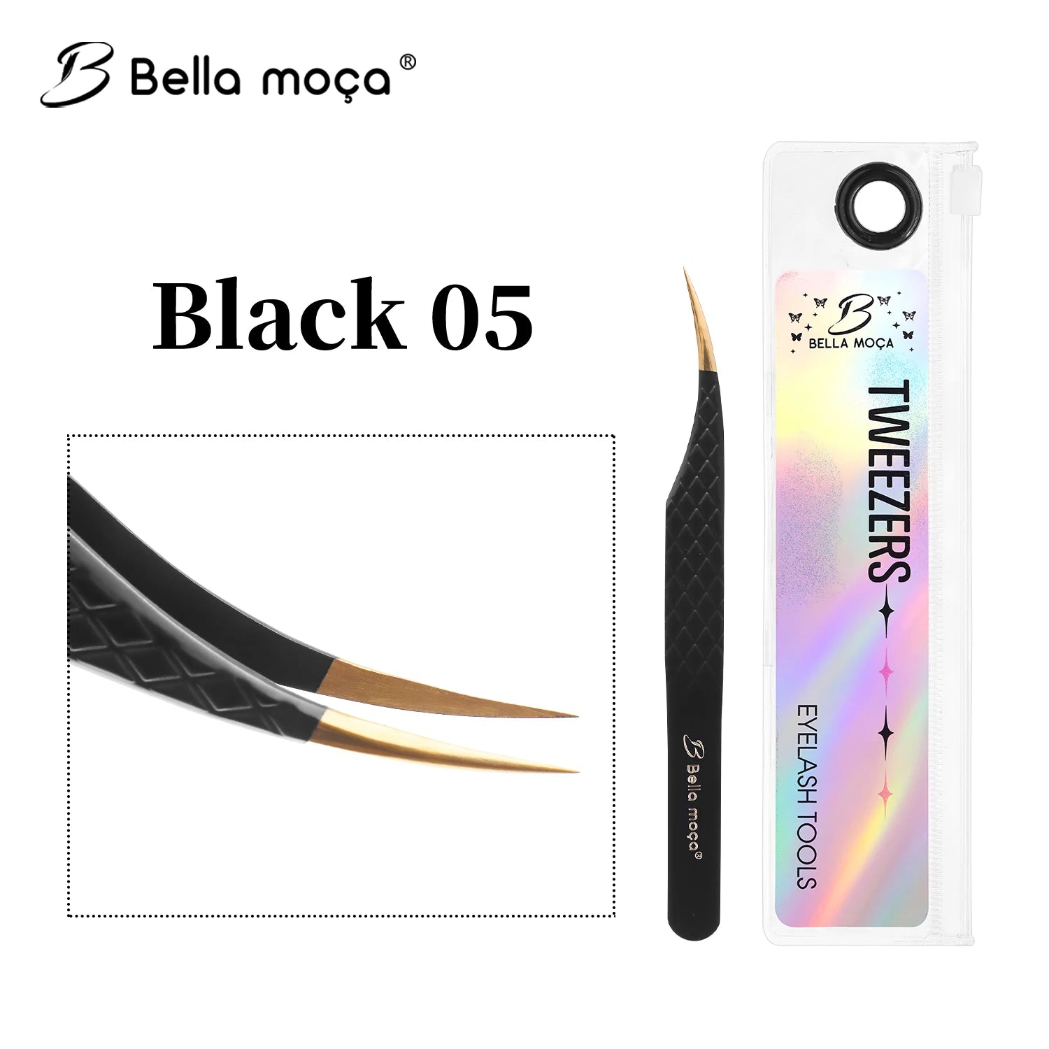 Bella moça Lash Tweezers Stainless Steel Eyelash Nail Tools Accurate Tweezers Nippers Pointed Clip Set Makeup Tools