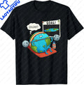 Funny Flat Earth Fitness Goal Gym Workout Training Meme T-Shirt  Men Clothing Tops Graphic T Shirts Streetwear Camisas