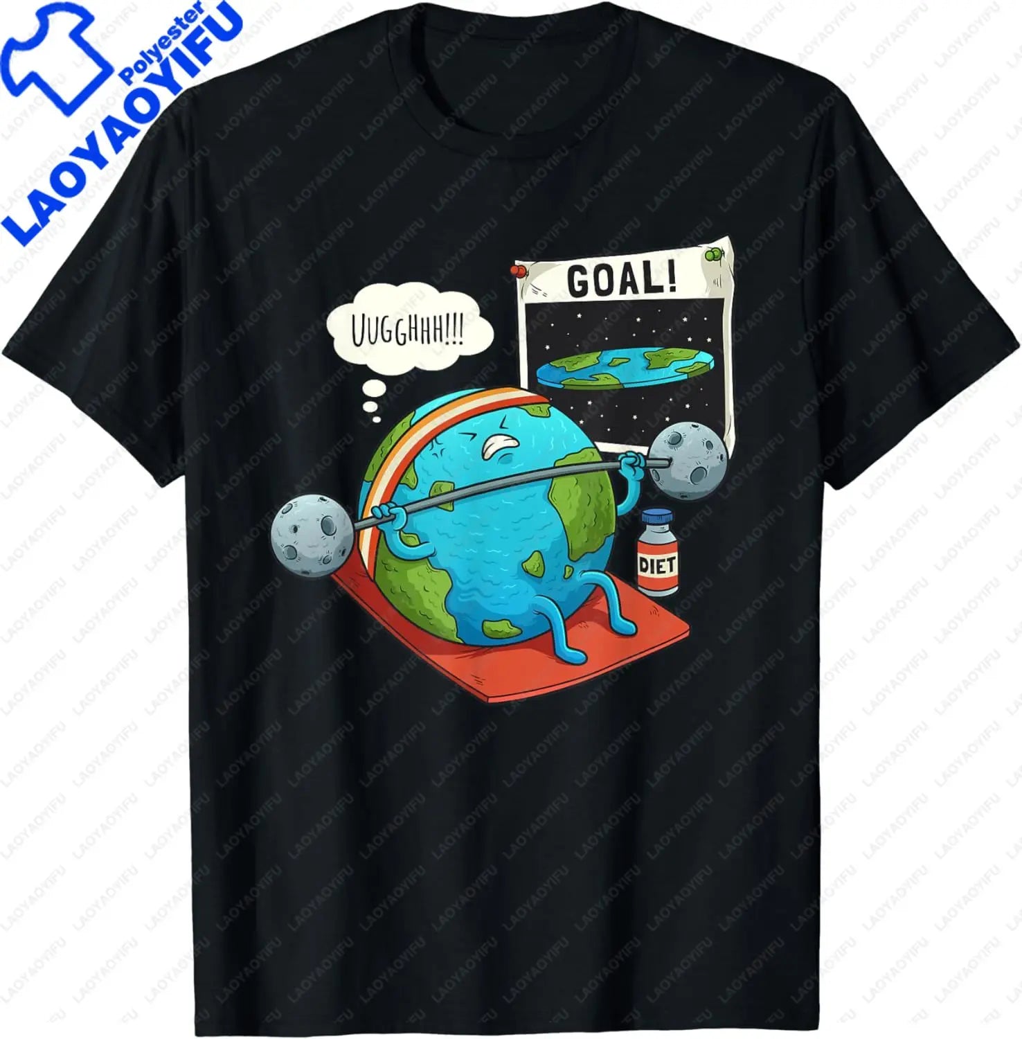 Funny Flat Earth Fitness Goal Gym Workout Training Meme T-Shirt  Men Clothing Tops Graphic T Shirts Streetwear Camisas CB DROPSHIPPING