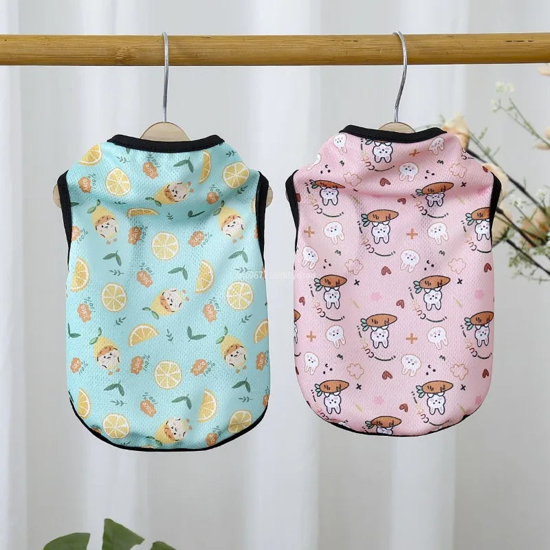 Dog Clothing Summer Soft Cat Shirt for Cats Spring Medium York T-Shirt Pet Puppy Sweatshirt York Apparel Cooling Vest 강아지옷 강아지