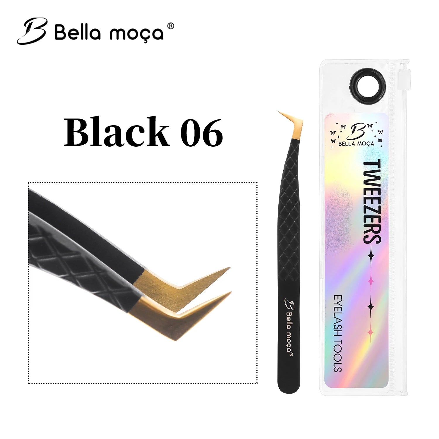 Bella moça Lash Tweezers Stainless Steel Eyelash Nail Tools Accurate Tweezers Nippers Pointed Clip Set Makeup Tools