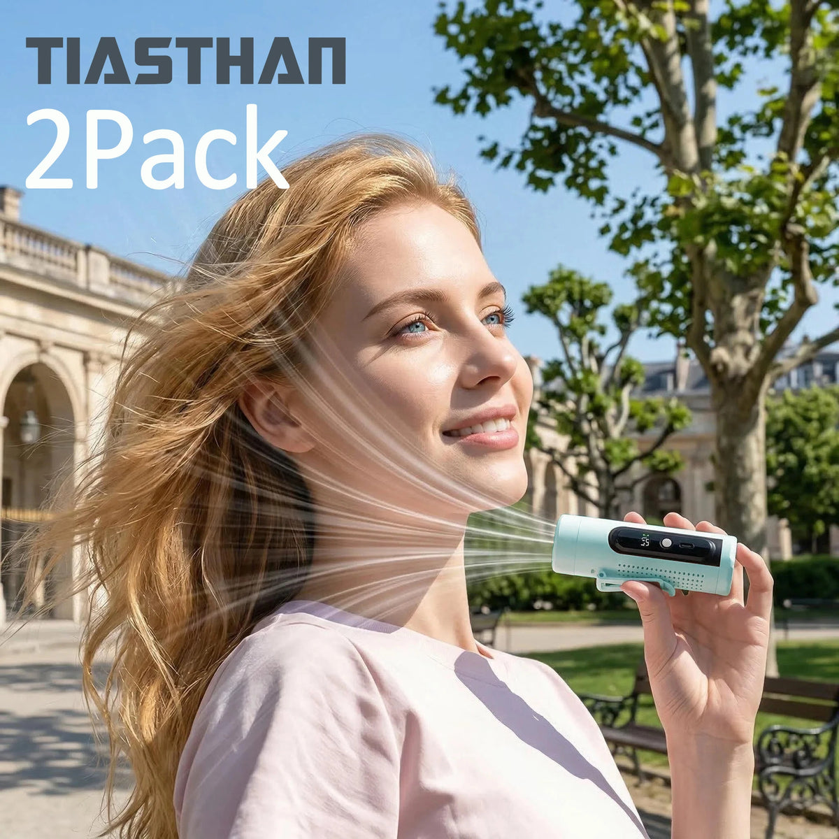 Mini Portable Neck Fan 3000mAh 199 Speeds Adjustable USB Rechargeable Handheld Fan Desktop 3-in-1 Turbo Air Cooling Pocket Fan
