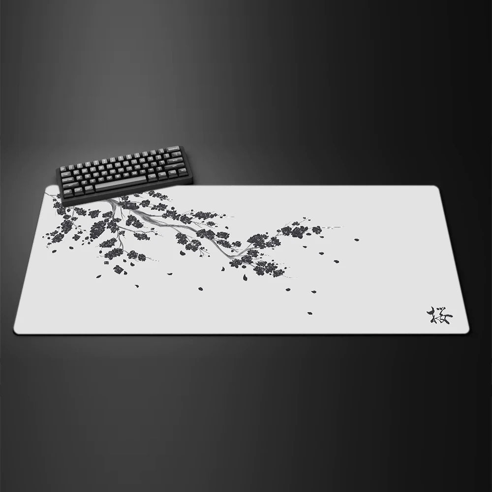 Black Sakura Gaming Mouse Pad Kawaii Purple Desk Mat Large Office Carpet Accessories Cherry Blossom Mousepad Gamer Computer Mats CB DROPSHIPPING