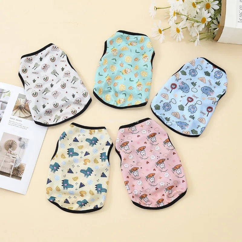 Dog Clothing Summer Soft Cat Shirt for Cats Spring Medium York T-Shirt Pet Puppy Sweatshirt York Apparel Cooling Vest 강아지옷 강아지
