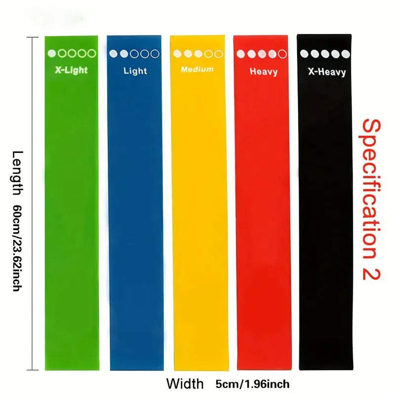Fitness Bands [Set of 5] Resistance Bands with 5 Levels, 100% Latex Fitness Band Gymnastics Band for Muscle Building, Yoga CB DROPSHIPPING