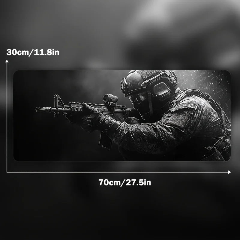 Large Mouse Pad Tactical Soldier Design Non-Slip XXL Desk Pad Gaming Accessories Stitched Edges for Home and Game for FPS Gamer CB DROPSHIPPING