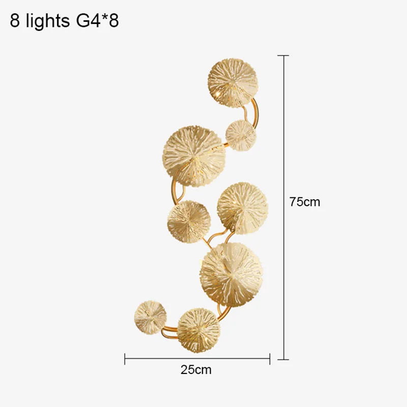 Post-modern Living Room Lotus Leaf Decor Creative New Chinese-style Dining Room Light Minimalist Bedroom and Hallway Wall Lamp