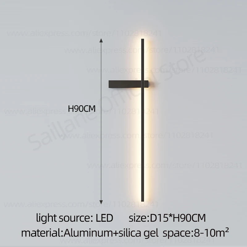Modern Simple Living Room TV Background Wall Fitting Bedside Lighting In Bedroom Designer Staircase Light Long Indoor Wall Lamp