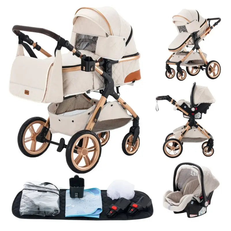 3-in-1 baby stroller travel system lightweight pram for newborns compact foldable Winter baby stroller baby buggy all-terrain CB DROPSHIPPING
