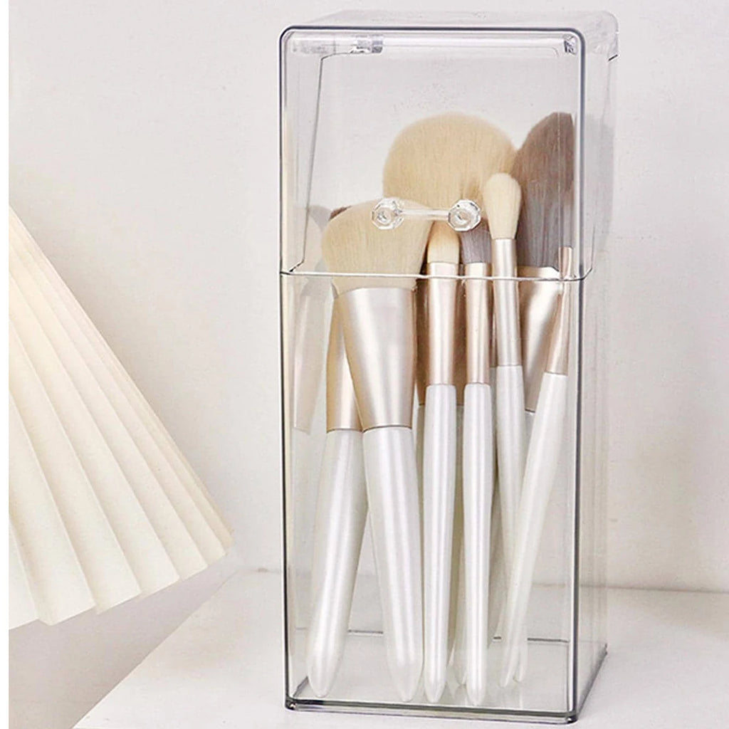 1pc makeup brush storage box, simple and transparent multifunctional makeup brush storage rack, simple, durable and practical