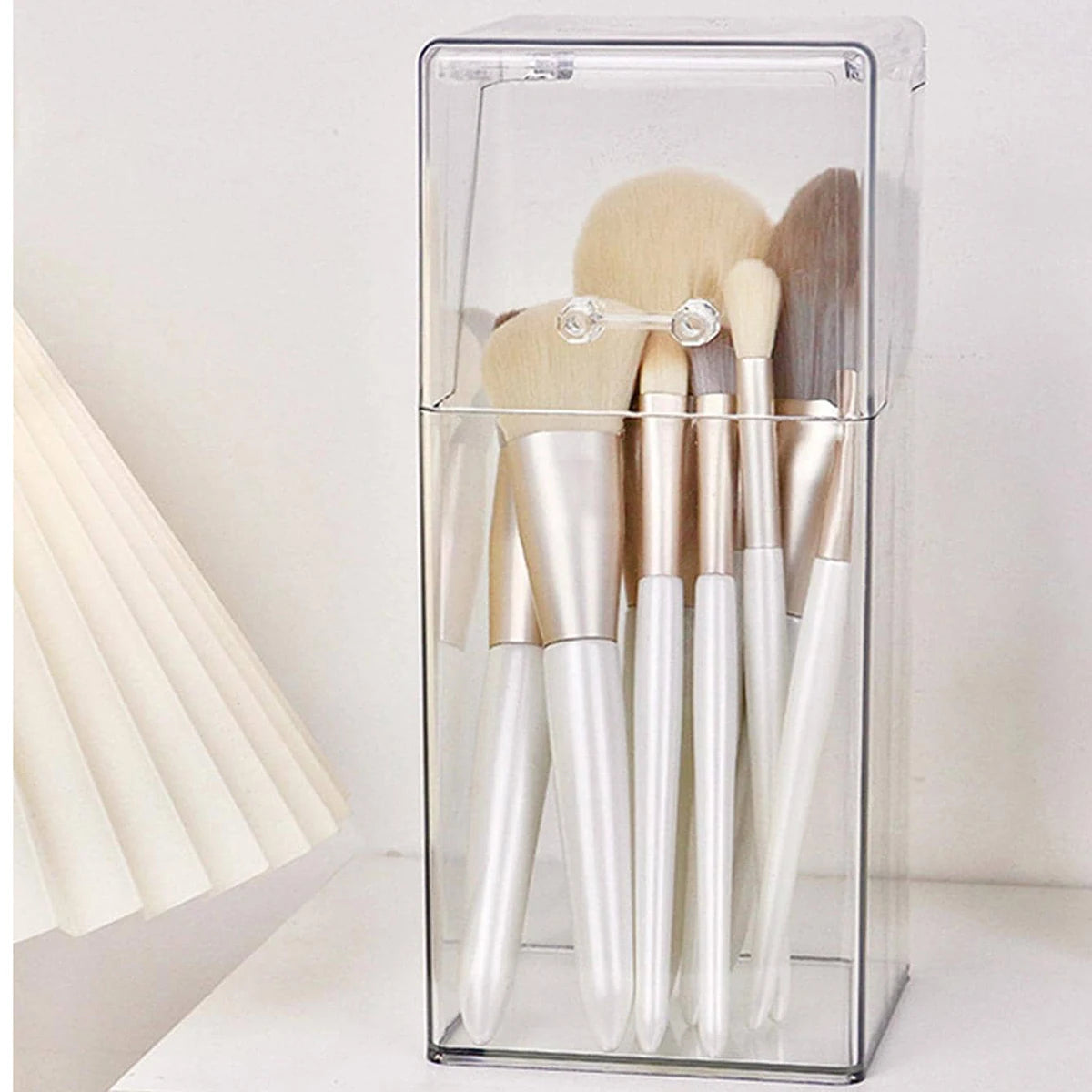 1pc makeup brush storage box, simple and transparent multifunctional makeup brush storage rack, simple, durable and practical CB DROPSHIPPING