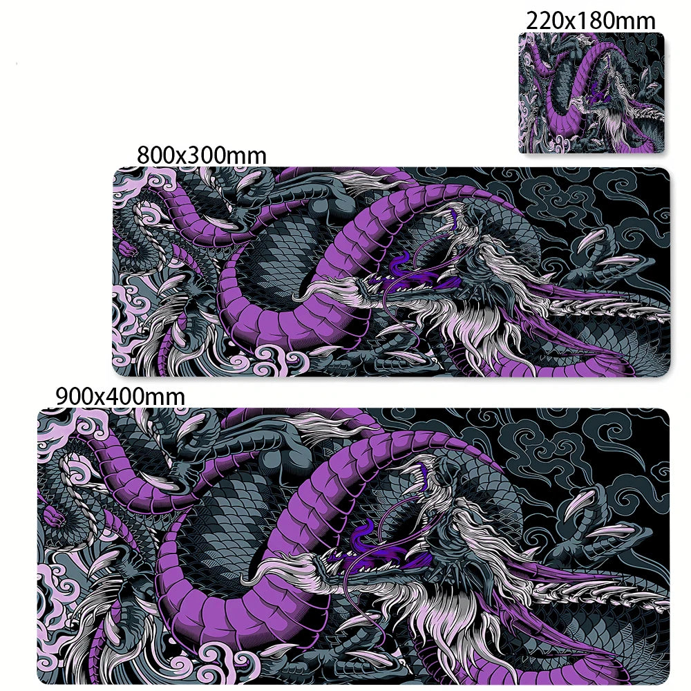 Black and White Dragon Large Mouse Mat Gaming Mousepad Big Rubber Base Mouse Pad Purple Deskpad Eyboard Mats Mousepads 400x900 CB DROPSHIPPING