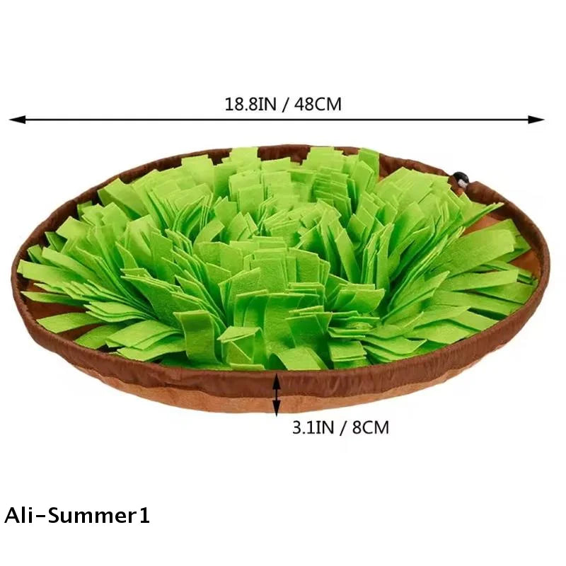 【E】Pet Snuffle Mat For Dogs, Interactive Feed Game For Boredom, Encourages Natural Foraging Skills For Cats Dogs Bowl Travel Use